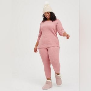 NWT Torrid Pluz Size 4 4X Pink Teddy Lounge wear set